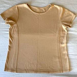 CHRISTOPHER & BANKS SHORT sleeve workout top LG